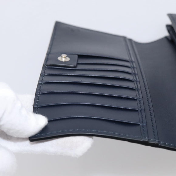 GUCCI GG Canvas Guccissima Long Wallet Leather Black Silver 481727 Auth am13207V
