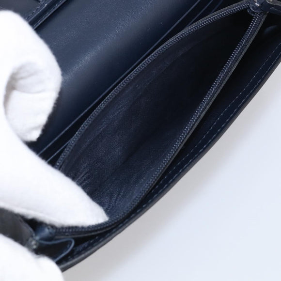 GUCCI GG Canvas Guccissima Long Wallet Leather Black Silver 481727 Auth am13207V
