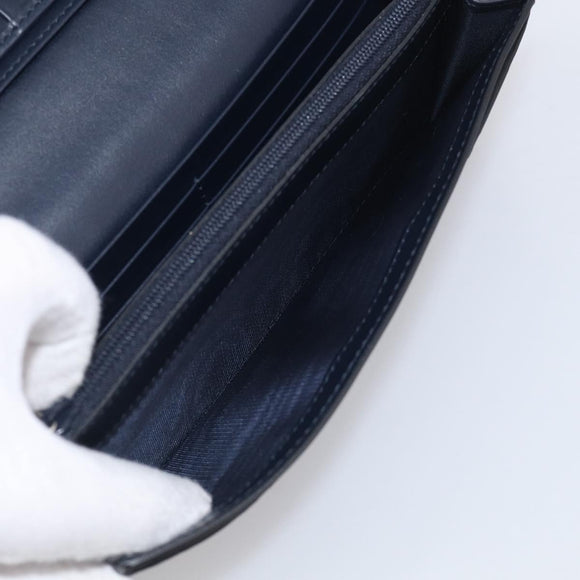 GUCCI GG Canvas Guccissima Long Wallet Leather Black Silver 481727 Auth am13207V