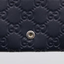 GUCCI GG Canvas Guccissima Long Wallet Leather Black Silver 481727 Auth am13207V-26