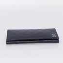 GUCCI GG Canvas Guccissima Long Wallet Leather Black Silver 481727 Auth am13207V-7