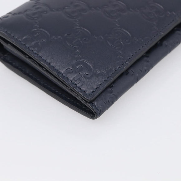 GUCCI GG Canvas Guccissima Long Wallet Leather Black Silver 481727 Auth am13207V