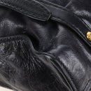 Miu Miu Side Ribbon Shoulder Bag Leather Black Gold Auth am13208V-12