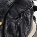 Miu Miu Side Ribbon Shoulder Bag Leather Black Gold Auth am13208V-13