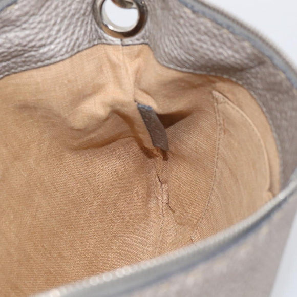 FENDI Celeria Shoulder Bag Leather Silver 8BT146 Auth am13209V