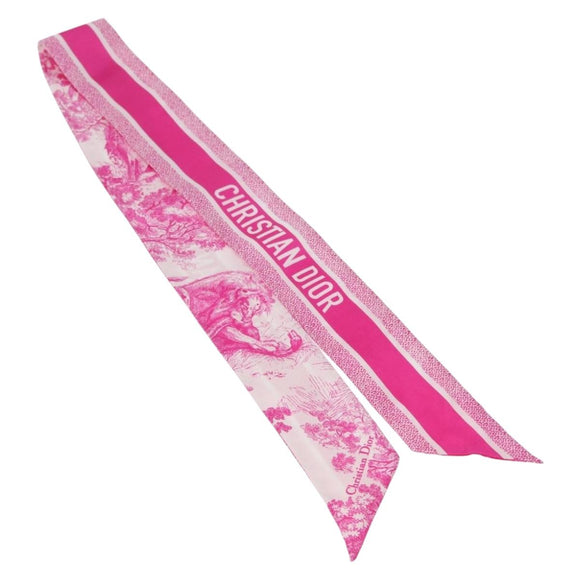 Christian Dior Mitza Scarf Silk Pink Auth am13212M