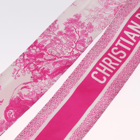 Christian Dior Mitza Scarf Silk Pink Auth am13212M