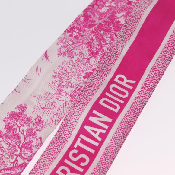 Christian Dior Mitza Scarf Silk Pink Auth am13212M