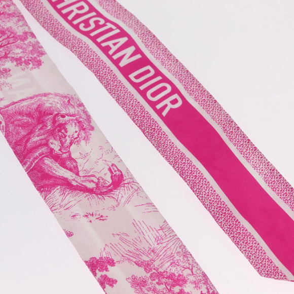 Christian Dior Mitza Scarf Silk Pink Auth am13212M
