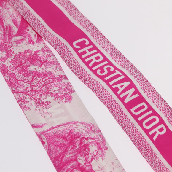 Christian Dior Mitza Scarf Silk Pink Auth am13212M