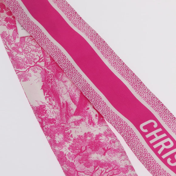 Christian Dior Mitza Scarf Silk Pink Auth am13212M