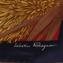 Salvatore Ferragamo Lion Scarf Silk Black Auth am13214V-11