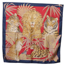 Salvatore Ferragamo Lion Scarf Silk Black Auth am13214V-12
