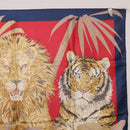 Salvatore Ferragamo Lion Scarf Silk Black Auth am13214V-15