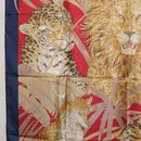 Salvatore Ferragamo Lion Scarf Silk Black Auth am13214V-17