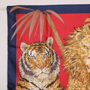 Salvatore Ferragamo Lion Scarf Silk Black Auth am13214V-2