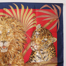 Salvatore Ferragamo Lion Scarf Silk Black Auth am13214V-4