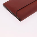 Cartier Card Case Leather Bordeaux Silver Auth am13216V-11