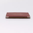 Cartier Card Case Leather Bordeaux Silver Auth am13216V-4