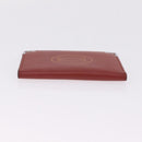 Cartier Card Case Leather Bordeaux Silver Auth am13216V-5
