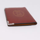Cartier Card Case Leather Bordeaux Silver Auth am13216V-6