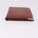 Cartier Card Case Leather Bordeaux Silver Auth am13216V-7