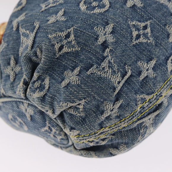 LOUIS VUITTON Monogram denim Preity Hand Bag Blue M95020 LV Auth am13218V