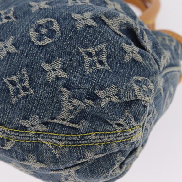 LOUIS VUITTON Monogram denim Preity Hand Bag Blue M95020 LV Auth am13218V