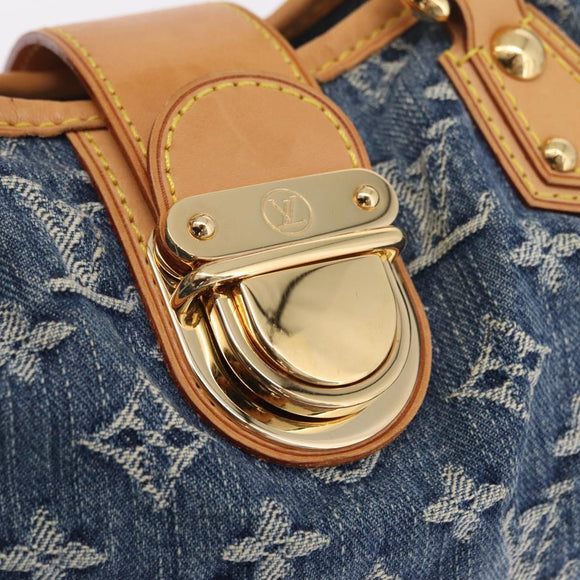 LOUIS VUITTON Monogram denim Preity Hand Bag Blue M95020 LV Auth am13218V