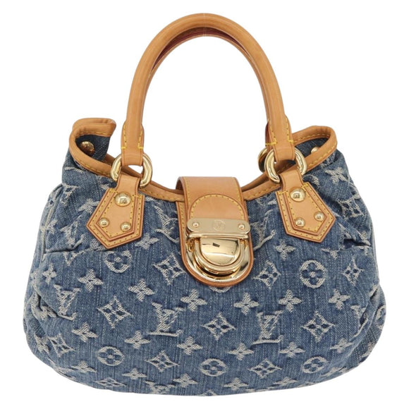 LOUIS VUITTON Monogram denim Preity Hand Bag Blue M95020 LV Auth am13218V