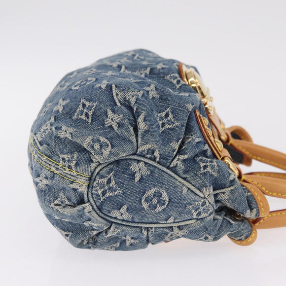 LOUIS VUITTON Monogram denim Preity Hand Bag Blue M95020 LV Auth am13218V