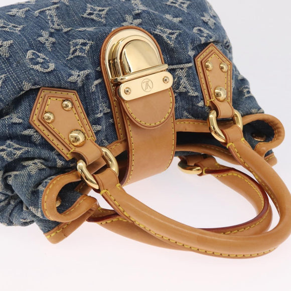 LOUIS VUITTON Monogram denim Preity Hand Bag Blue M95020 LV Auth am13218V