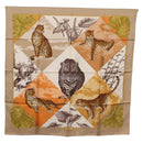 Salvatore Ferragamo Leopard Scarf Silk Beige Auth am13219V-1