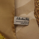 Salvatore Ferragamo Leopard Scarf Silk Beige Auth am13219V-12