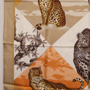 Salvatore Ferragamo Leopard Scarf Silk Beige Auth am13219V-5