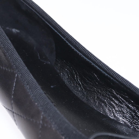 CHANEL COCO Mark Cambon Line Pumps Leather 35 Black CC Auth am13223SAM
