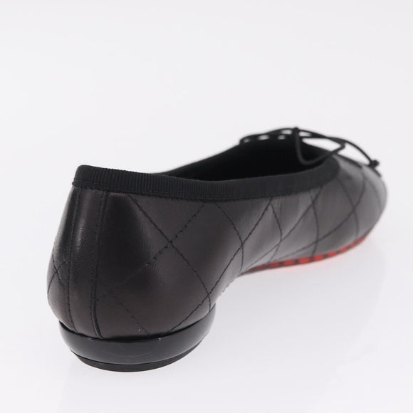 CHANEL COCO Mark Cambon Line Pumps Leather 35 Black CC Auth am13223SAM