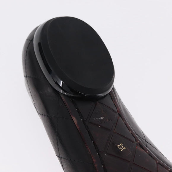 CHANEL COCO Mark Cambon Line Pumps Leather 35 Black CC Auth am13223SAM