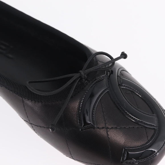 CHANEL COCO Mark Cambon Line Pumps Leather 35 Black CC Auth am13223SAM
