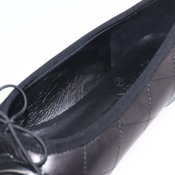 CHANEL COCO Mark Cambon Line Pumps Leather 35 Black CC Auth am13223SAM
