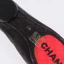 CHANEL COCO Mark Cambon Line Pumps Leather 35 Black CC Auth am13223SAM-9