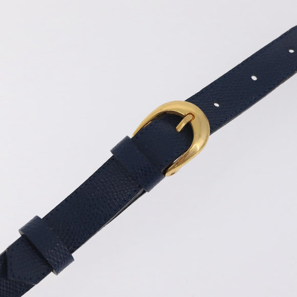 Saint Laurent YSL logo All Over Pattern Bag Leather Navy Gold Auth am13224V