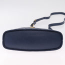 Saint Laurent YSL logo All Over Pattern Bag Leather Navy Gold Auth am13224V-11