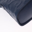Saint Laurent YSL logo All Over Pattern Bag Leather Navy Gold Auth am13224V-14