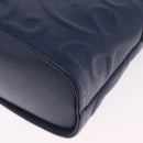 Saint Laurent YSL logo All Over Pattern Bag Leather Navy Gold Auth am13224V-15
