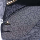 Saint Laurent YSL logo All Over Pattern Bag Leather Navy Gold Auth am13224V-19