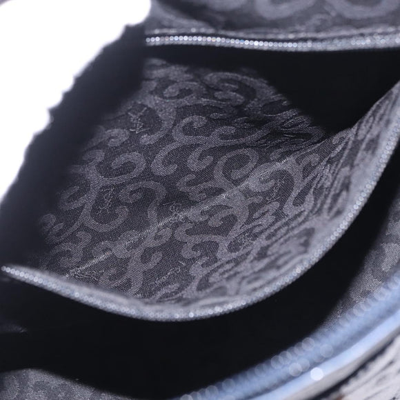 Saint Laurent YSL logo All Over Pattern Bag Leather Navy Gold Auth am13224V