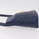 Saint Laurent YSL logo All Over Pattern Bag Leather Navy Gold Auth am13224V-5