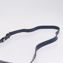 Saint Laurent YSL logo All Over Pattern Bag Leather Navy Gold Auth am13224V-8