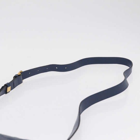 Saint Laurent YSL logo All Over Pattern Bag Leather Navy Gold Auth am13224V